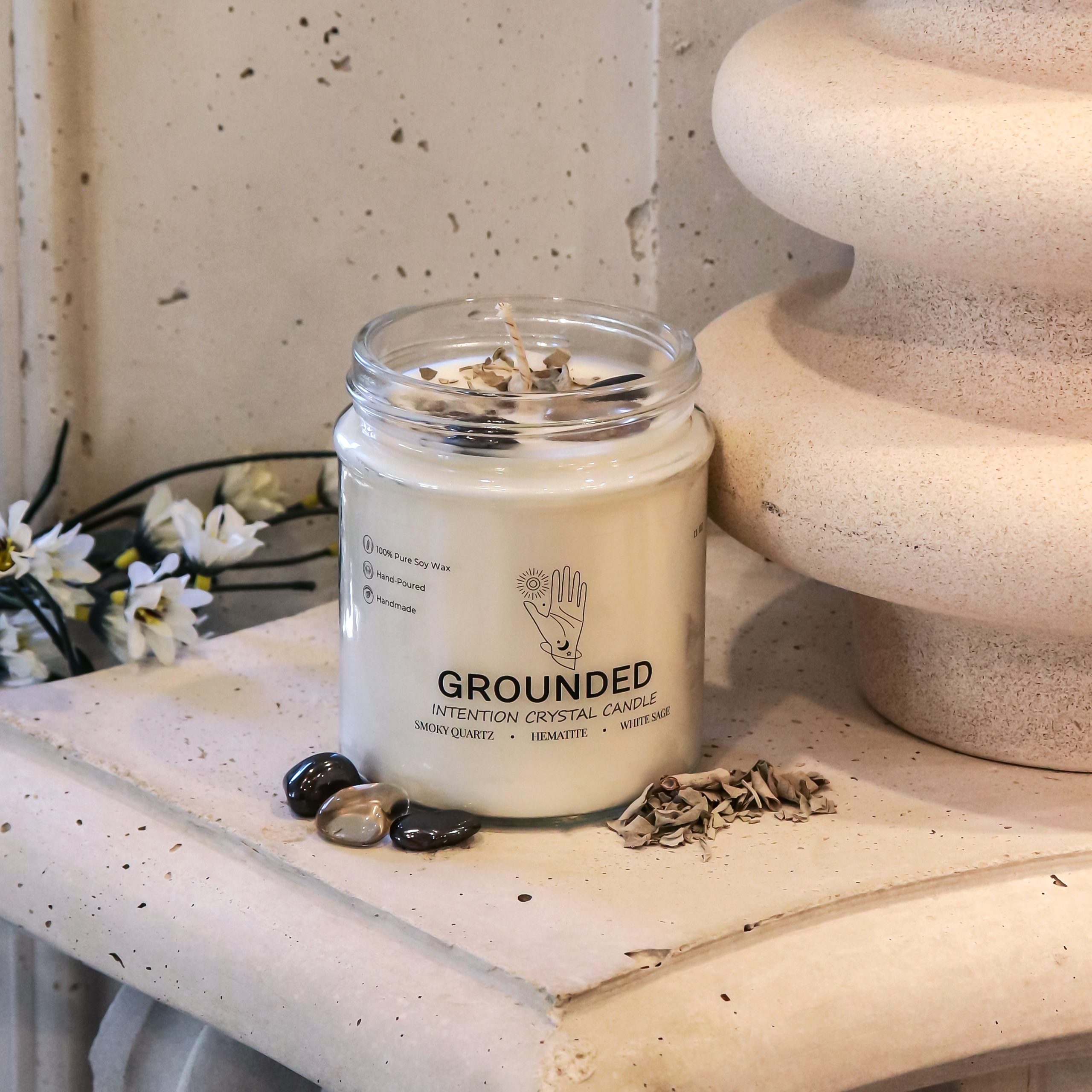 Grounded Intention Crystal Candle - Image 3