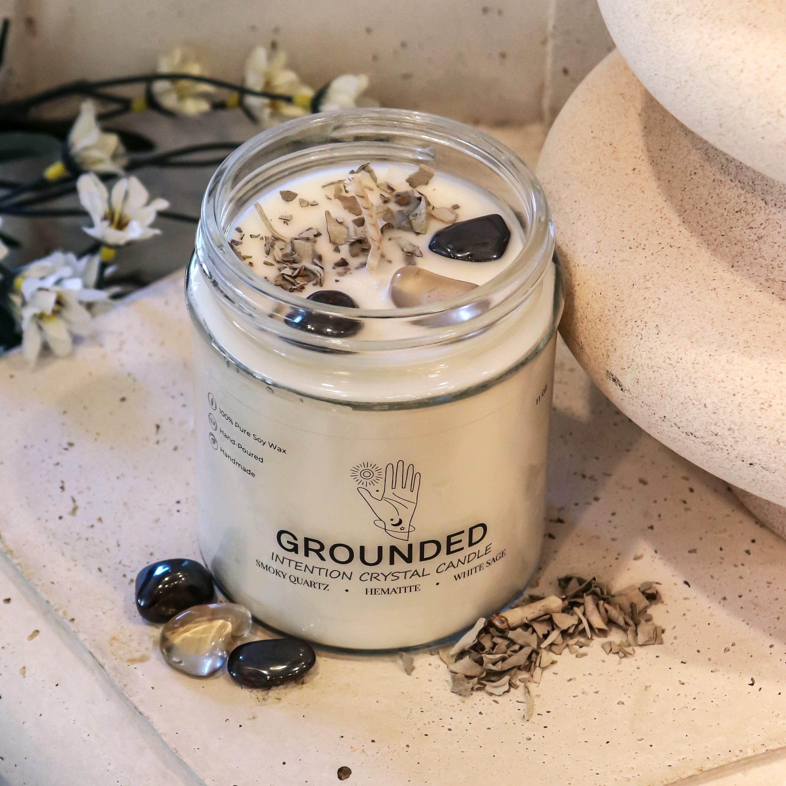 Grounded Intention Crystal Candle - Image 2