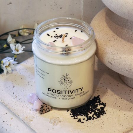 Positivity Intention Crystal Candle